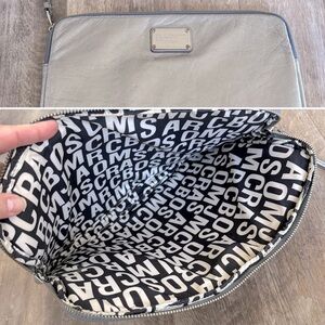 Marc Jacobs Metallic Silver Laptop Sleeve - 16” Diagonally